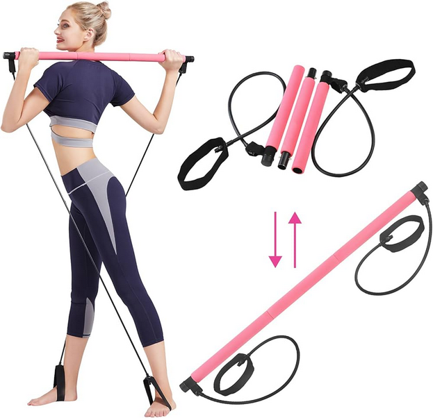 Portable Pilates / Yoga Bar with Resistance Band