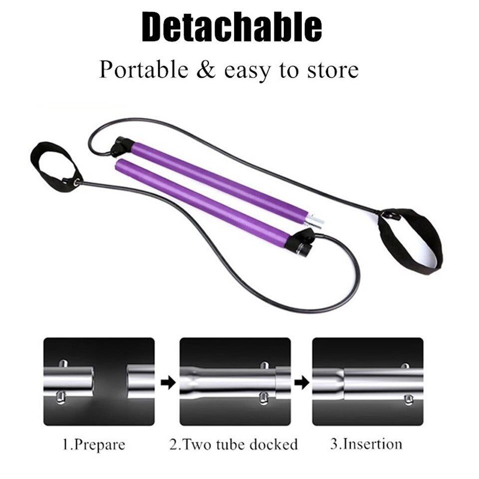 Portable Pilates / Yoga Bar with Resistance Band