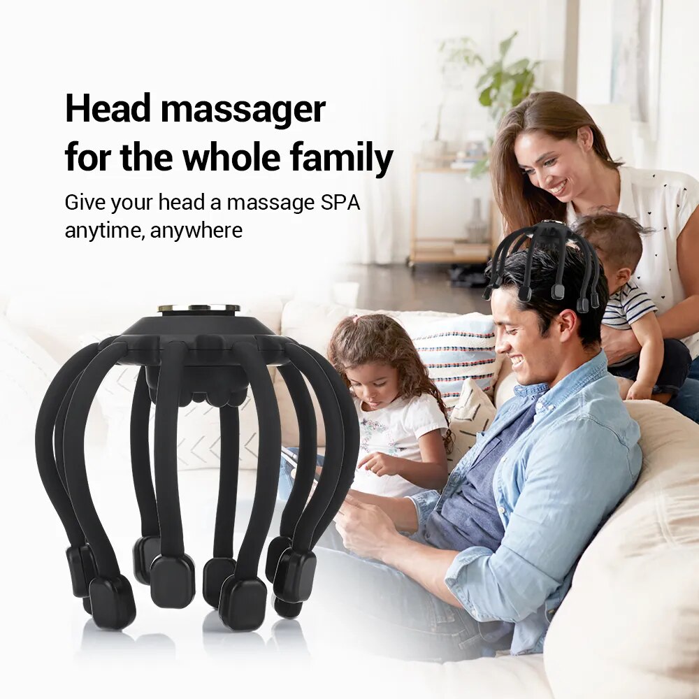 Octopus Claw Head Massager with Bluetooth Music