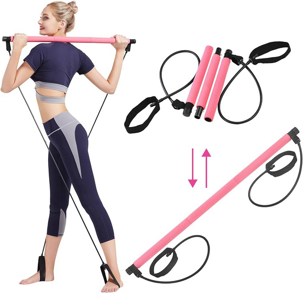 Portable  Pilates / Yoga  Bar with Resistance Band